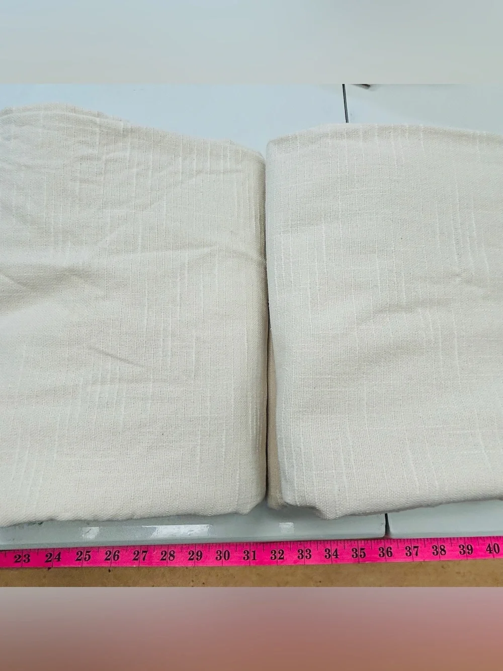 QUINCE Set Of 2 48x96 Cotton Slub Curtains Natural 9936